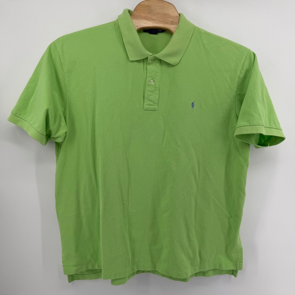 Polo Ralph Lauren Polo Mens 3XT Green Short Sleeve Pique Classic Pony Logo Shirt - Picture 2 of 8